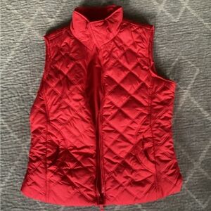 Coldwater Creek Red Quilted Sleeveless Vest